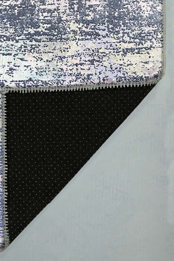 Mea Desenli Pamuk Tabanlı Yıkanabilen Kaydırmaz Antibakteriyel Şönil Salon Halısı