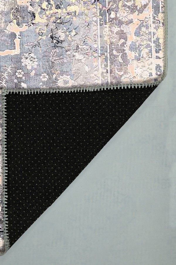 Cardamom Eskitme Desenli Pamuk Tabanlı Yıkanabilen Kaydırmaz Antibakteriyel Şönil Salon Halısı