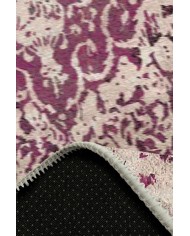 Deasy Eskitme Desenli Pamuk Tabanlı Yıkanabilen Kaydırmaz Antibakteriyel Şönil Salon Halısı