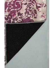 Deasy Eskitme Desenli Pamuk Tabanlı Yıkanabilen Kaydırmaz Antibakteriyel Şönil Salon Halısı