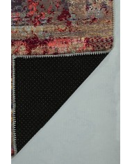 Bush Renkli Desenli Pamuk Tabanlı Yıkanabilen Kaydırmaz Antibakteriyel Şönil Salon Halısı