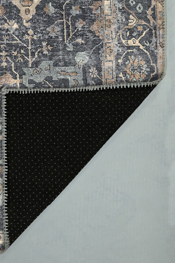 Brook Desenli Pamuk Tabanlı Yıkanabilen Kaydırmaz Antibakteriyel Şönil Salon Halısı