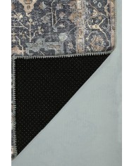 Brook Desenli Pamuk Tabanlı Yıkanabilen Kaydırmaz Antibakteriyel Şönil Salon Halısı