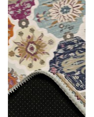 Boris Desenli Pamuk Tabanlı Yıkanabilen Kaydırmaz Antibakteriyel Şönil Salon Halısı