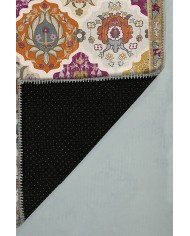 Boris Desenli Pamuk Tabanlı Yıkanabilen Kaydırmaz Antibakteriyel Şönil Salon Halısı