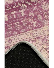 Blossom Eskitme Desenli Pamuk Tabanlı Yıkanabilen Kaydırmaz Antibakteriyel Şönil Salon Halısı