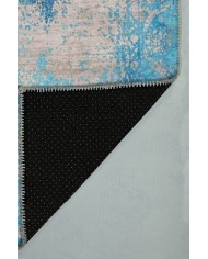 Belissa Desenli Pamuk Tabanlı Yıkanabilen Kaydırmaz Antibakteriyel Şönil Salon Halısı