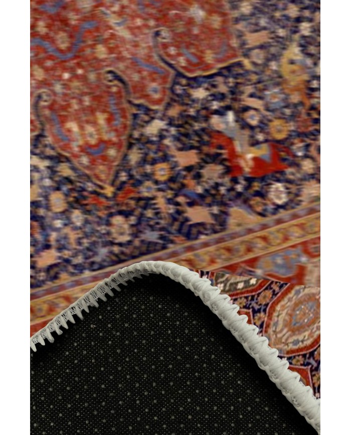 Arpiar Desenli Pamuk Tabanlı Yıkanabilen Kaydırmaz Antibakteriyel Şönil Salon Halısı