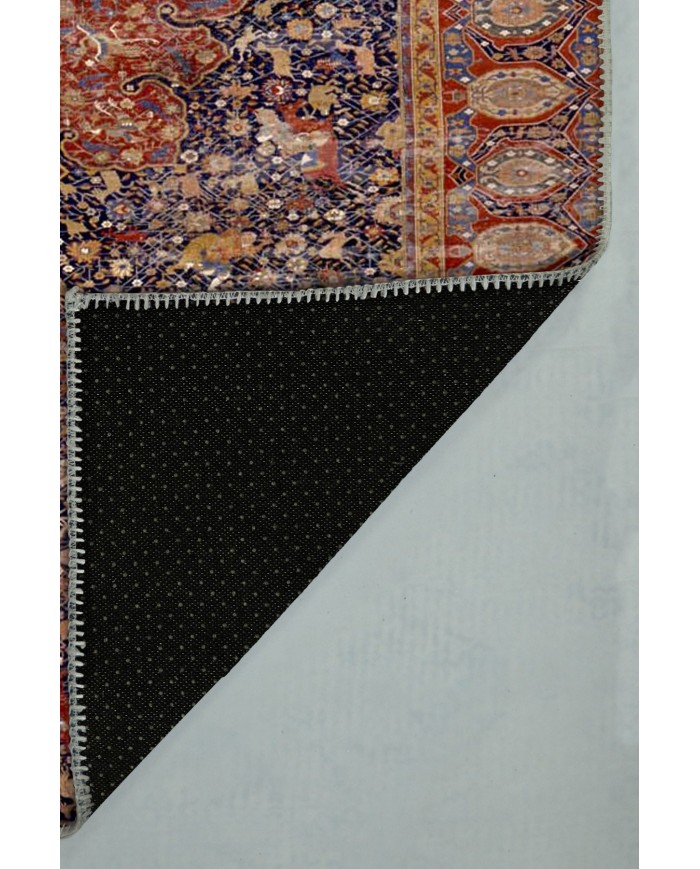 Arpiar Desenli Pamuk Tabanlı Yıkanabilen Kaydırmaz Antibakteriyel Şönil Salon Halısı