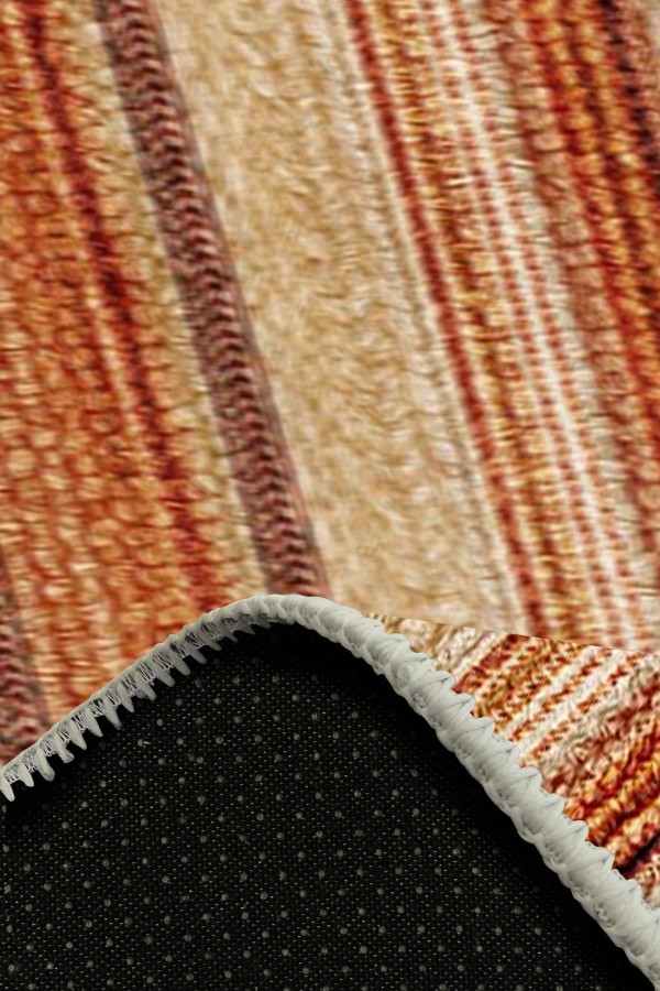 Austin Desenli Pamuk Tabanlı Yıkanabilen Kaydırmaz Antibakteriyel Şönil Salon Halısı