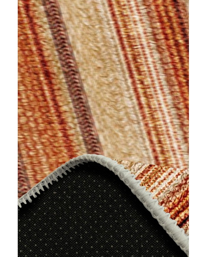 Austin Desenli Pamuk Tabanlı Yıkanabilen Kaydırmaz Antibakteriyel Şönil Salon Halısı