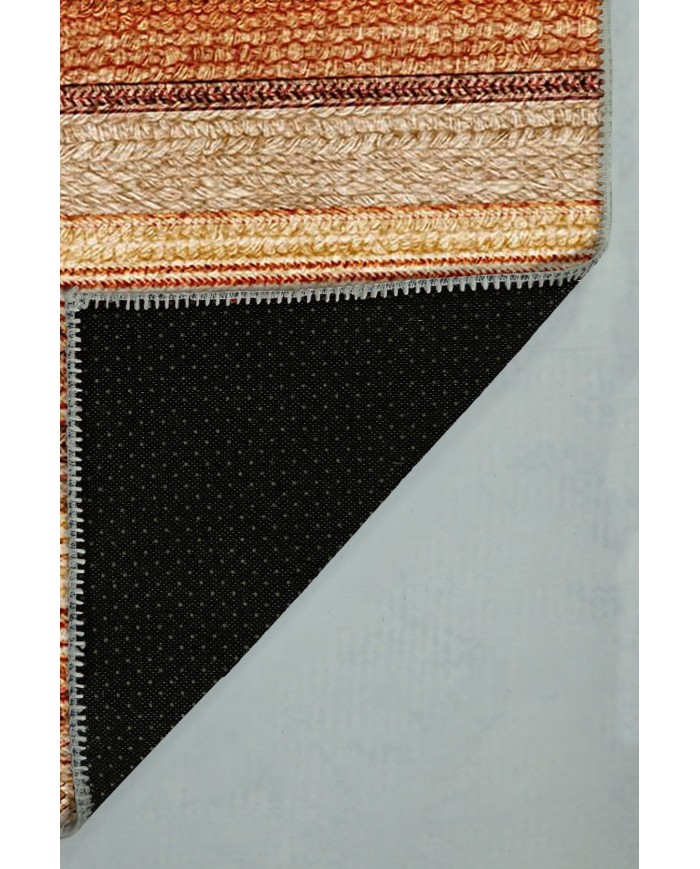 Austin Desenli Pamuk Tabanlı Yıkanabilen Kaydırmaz Antibakteriyel Şönil Salon Halısı