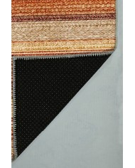 Austin Desenli Pamuk Tabanlı Yıkanabilen Kaydırmaz Antibakteriyel Şönil Salon Halısı