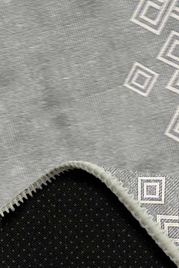 Alessi Desenli Pamuk Tabanlı Yıkanabilen Kaydırmaz Antibakteriyel Şönil Salon Halısı