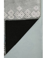 Alessi Desenli Pamuk Tabanlı Yıkanabilen Kaydırmaz Antibakteriyel Şönil Salon Halısı