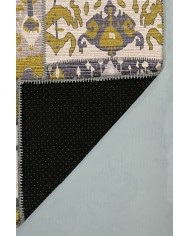 Alder Patchwork Desenli Pamuk Tabanlı Yıkanabilen Kaydırmaz Antibakteriyel Şönil Salon Halısı