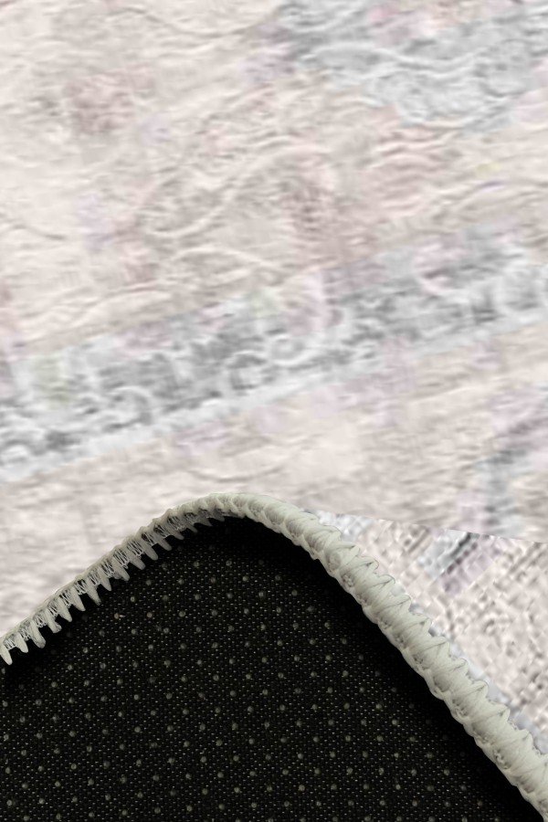 ColorBowie Desenli Pamuk Tabanlı Yıkanabilen Kaydırmaz Antibakteriyel Şönil Salon Halısı