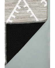 Abre Desenli Pamuk Tabanlı Yıkanabilen Kaydırmaz Antibakteriyel Şönil Salon Halısı