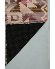 Adelina Desenli Pamuk Tabanlı Yıkanabilen Kaydırmaz Antibakteriyel Şönil Salon Halısı