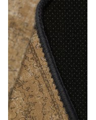 Caffee Eskitme Desenli Pamuk Tabanlı Yıkanabilen Kaydırmaz Antibakteriyel Şönil Salon Halısı