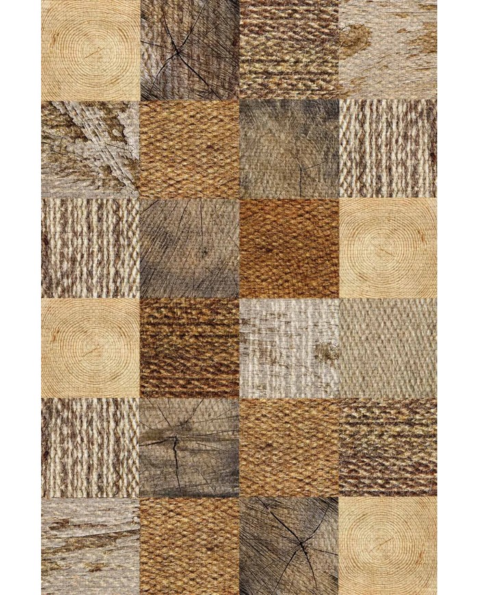 Aditya Desenli Pamuk Tabanlı Yıkanabilen Kaymaz Antibakteriyel Şönil Salon Halısı