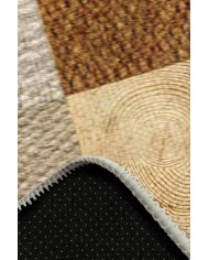 Aditya Desenli Pamuk Tabanlı Yıkanabilen Kaymaz Antibakteriyel Şönil Salon Halısı