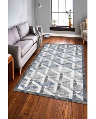 Adrien Desenli Pamuk Tabanlı Yıkanabilen Kaymaz Antibakteriyel Şönil Salon Halısı