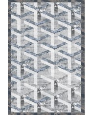 Adrien Desenli Pamuk Tabanlı Yıkanabilen Kaymaz Antibakteriyel Şönil Salon Halısı