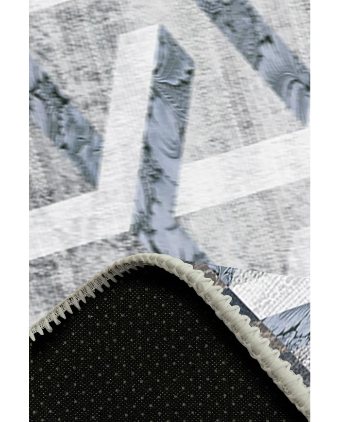 Adrien Desenli Pamuk Tabanlı Yıkanabilen Kaymaz Antibakteriyel Şönil Salon Halısı