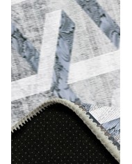 Adrien Desenli Pamuk Tabanlı Yıkanabilen Kaymaz Antibakteriyel Şönil Salon Halısı