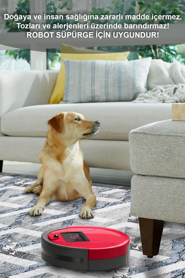 Adrien Desenli Pamuk Tabanlı Yıkanabilen Kaymaz Antibakteriyel Şönil Salon Halısı