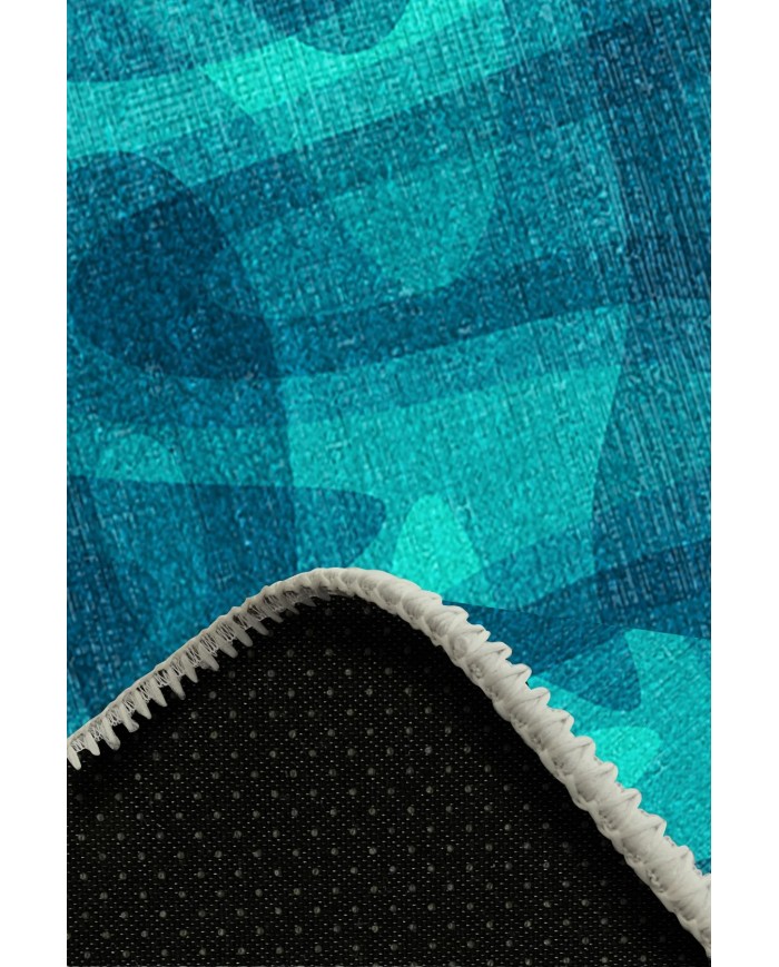 Alen Pamuk Tabanlı Yıkanabilen Kaymaz Antibakteriyel Şönil Yuvarlak Halı