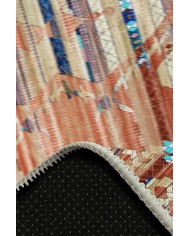 Alis Desenli Pamuk Tabanlı Yıkanabilen Kaymaz Antibakteriyel Şönil Salon Halısı