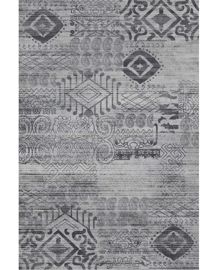 Alison Desenli Pamuk Tabanlı Yıkanabilen Kaymaz Antibakteriyel Şönil Salon Halısı