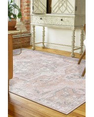 Aline Desenli Pamuk Tabanlı Yıkanabilen Kaymaz Antibakteriyel Şönil Salon Halısı