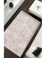 Aline Desenli Pamuk Tabanlı Yıkanabilen Kaymaz Antibakteriyel Şönil Salon Halısı