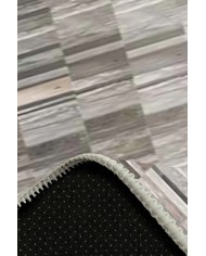 Aliya Desenli Pamuk Tabanlı Yıkanabilen Kaymaz Antibakteriyel Şönil Salon Halısı