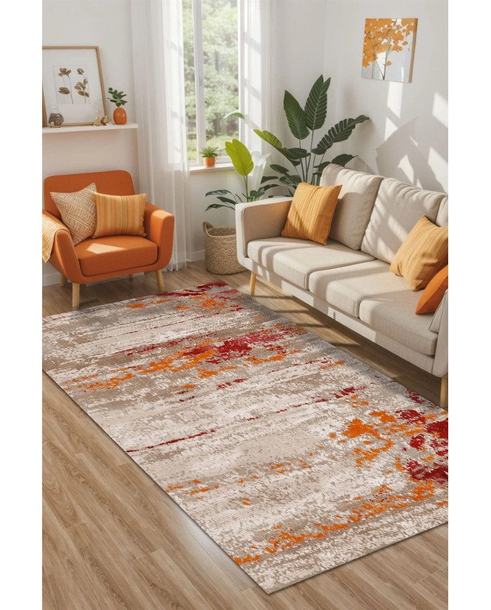 Laura Kadife Yıkanabilir Kaymaz Pamuk Tabanlı Antibakteriyel Salon Halısı