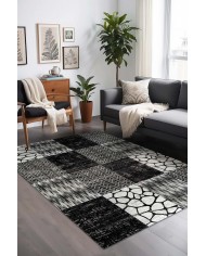 Antem Desenli Pamuk Tabanlı Yıkanabilen Kaymaz Antibakteriyel Şönil Salon Halısı