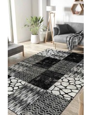 Antem Desenli Pamuk Tabanlı Yıkanabilen Kaymaz Antibakteriyel Şönil Salon Halısı