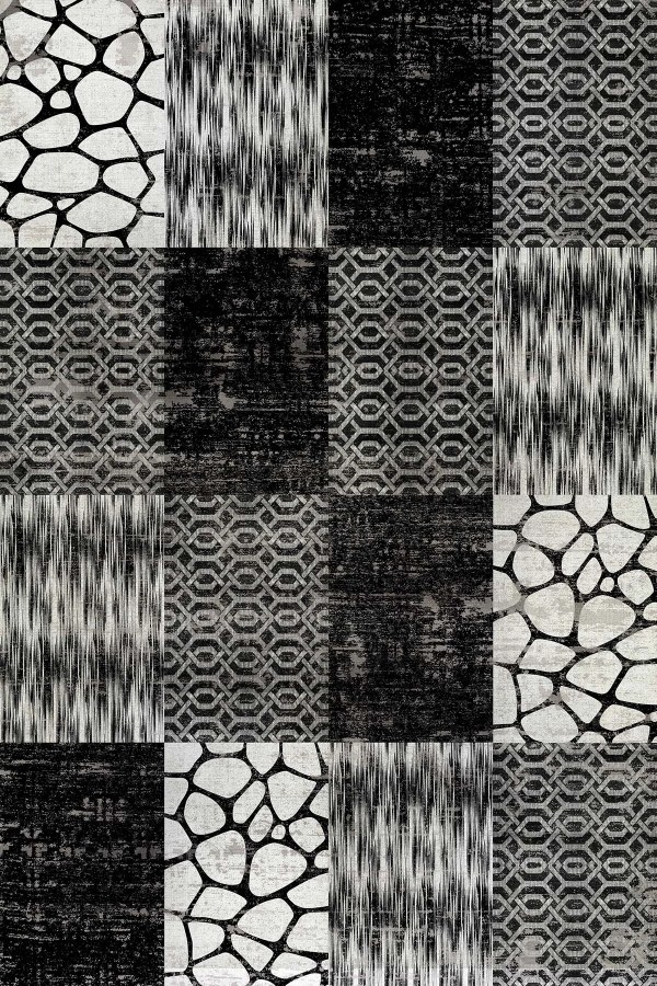 Antem Desenli Pamuk Tabanlı Yıkanabilen Kaymaz Antibakteriyel Şönil Salon Halısı