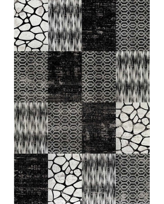 Antem Desenli Pamuk Tabanlı Yıkanabilen Kaymaz Antibakteriyel Şönil Salon Halısı