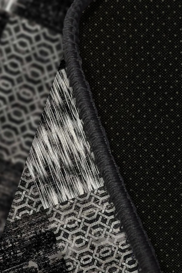 Antem Desenli Pamuk Tabanlı Yıkanabilen Kaymaz Antibakteriyel Şönil Salon Halısı