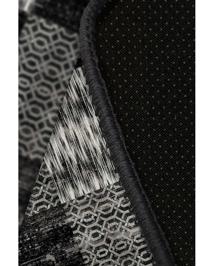 Antem Desenli Pamuk Tabanlı Yıkanabilen Kaymaz Antibakteriyel Şönil Salon Halısı