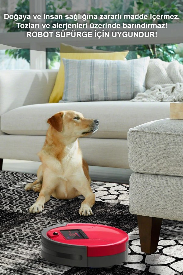 Antem Desenli Pamuk Tabanlı Yıkanabilen Kaymaz Antibakteriyel Şönil Salon Halısı