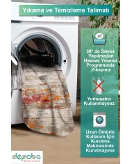 Laura Kadife Yıkanabilir Kaymaz Pamuk Tabanlı Antibakteriyel Salon Halısı