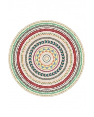 Arane Pamuk Tabanlı Yıkanabilen Kaymaz Antibakteriyel Şönil Yuvarlak Halı