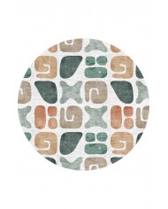 Arone Pamuk Tabanlı Yıkanabilen Kaymaz Antibakteriyel Şönil Yuvarlak Halı