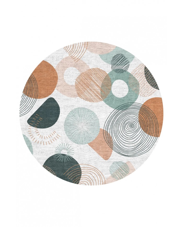 Arpes Pamuk Tabanlı Yıkanabilen Kaymaz Antibakteriyel Şönil Yuvarlak Halı