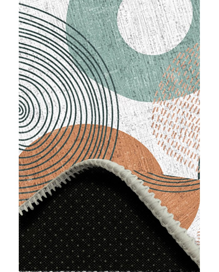 Arpes Pamuk Tabanlı Yıkanabilen Kaymaz Antibakteriyel Şönil Yuvarlak Halı